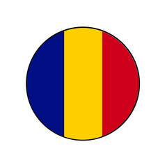 Fototapeta premium Chad vector flag circle icon for African concepts and themes.