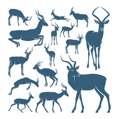 Set of Antelope design vector illustration, Creative antelope logo design concepts template, icon symbol © shuttersport