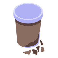 Biodegradable coffee glass icon. Isometric of biodegradable coffee glass vector icon for web design isolated on white background