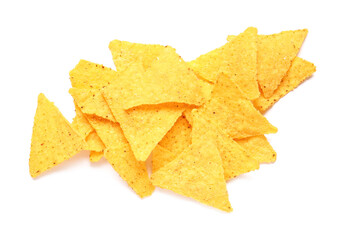 Fototapeta premium Tasty nachos on white background