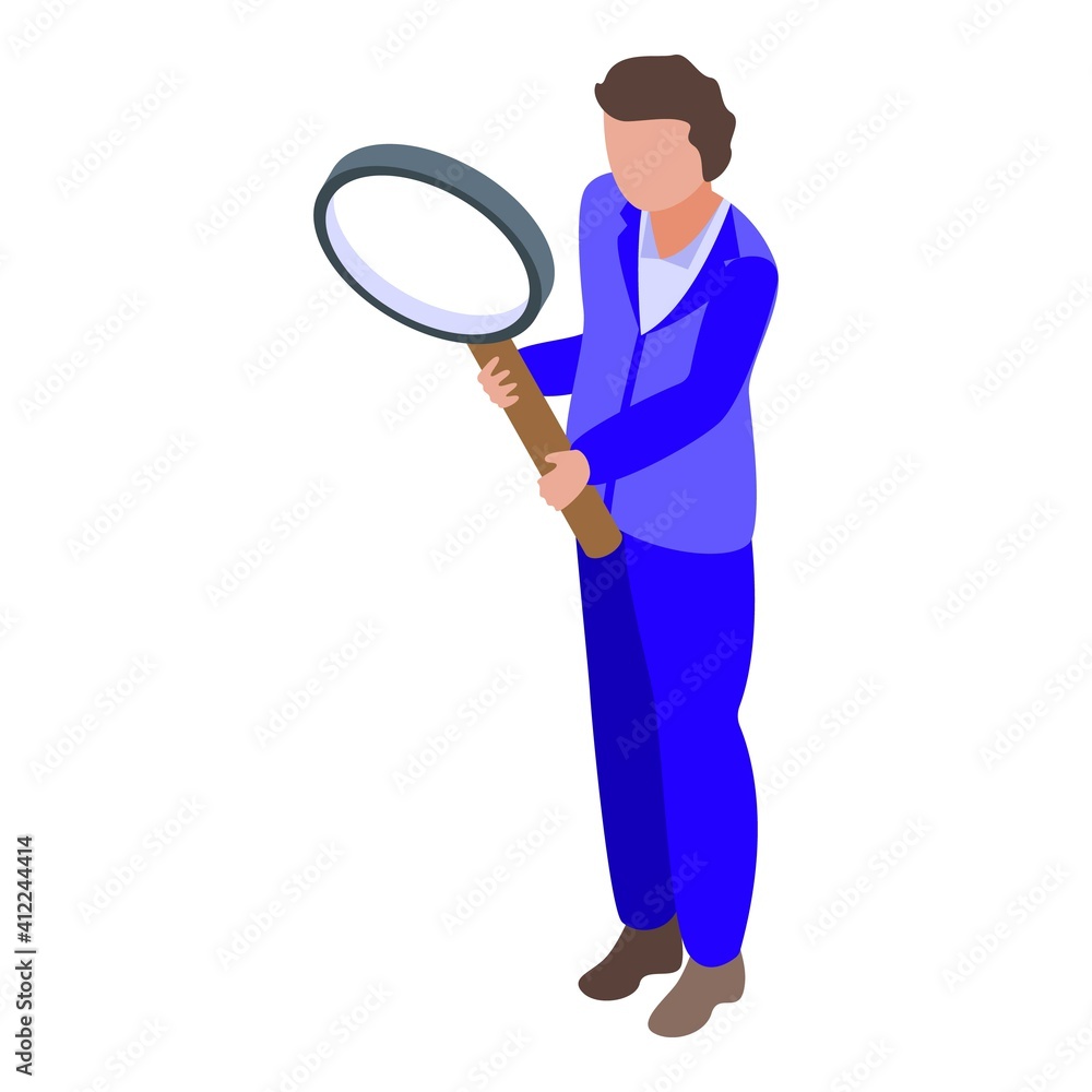 Poster agent searching icon. isometric of agent searching vector icon for web design isolated on white back