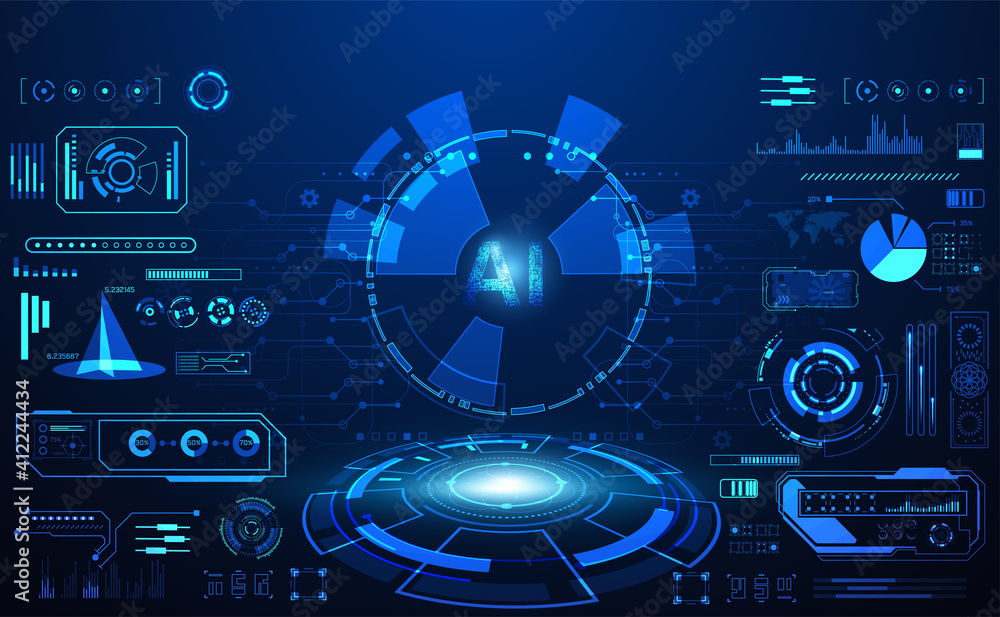 Poster abstract technology ui futuristic concept hud interface hologram elements of digital data chart, com