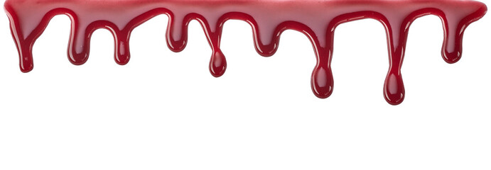 Horizontal splash of cherry or strawberry sauce