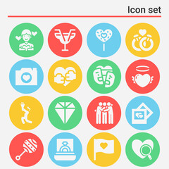 16 pack of affair  filled web icons set