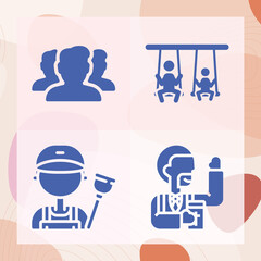 Simple set of gentle related filled icons