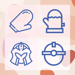 Simple set of protective related lineal icons