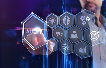 Business, Technology, Internet and network concept. Audit business and finance concept.