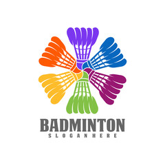 Fototapeta premium Professional Badminton Sports Team Championship Logo, Creative Badminton design concepts template, icon symbol
