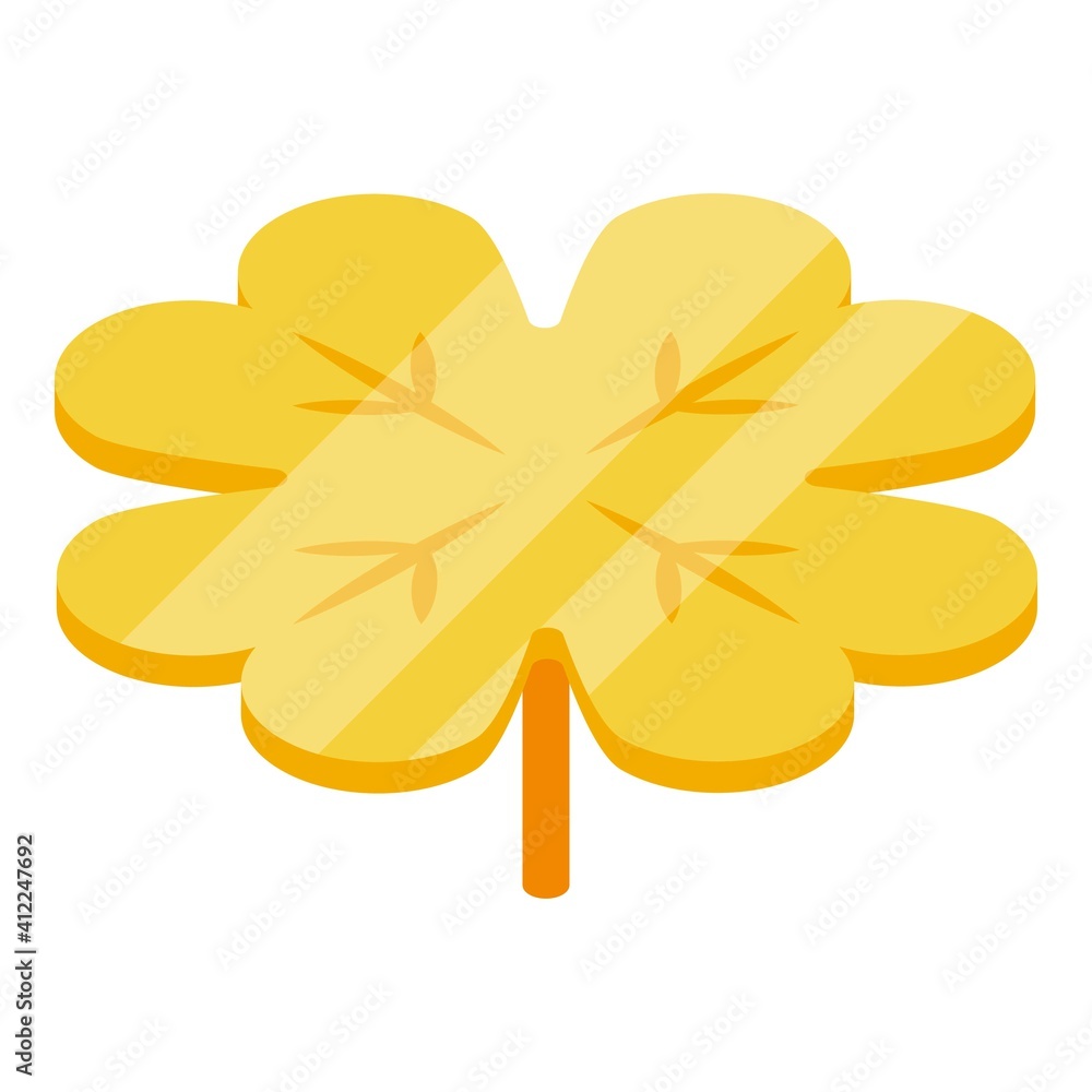 Poster golden clover icon. isometric of golden clover vector icon for web design isolated on white backgrou