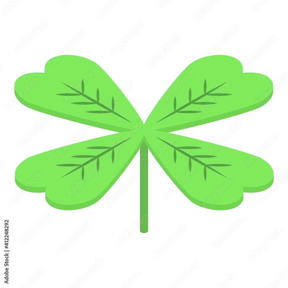 Poster botanical clover icon. isometric of botanical clover vector icon for web design isolated on white ba