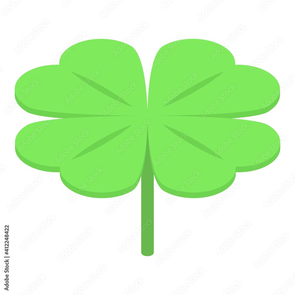 Poster charm leaf clover icon. isometric of charm leaf clover vector icon for web design isolated on white 