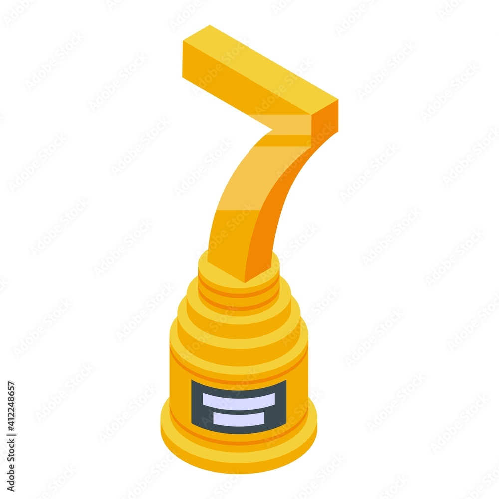 Poster lucky seven game icon. isometric of lucky seven game vector icon for web design isolated on white ba