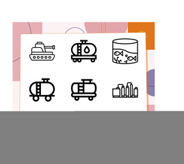 Simple set of 9 icons related to cooler