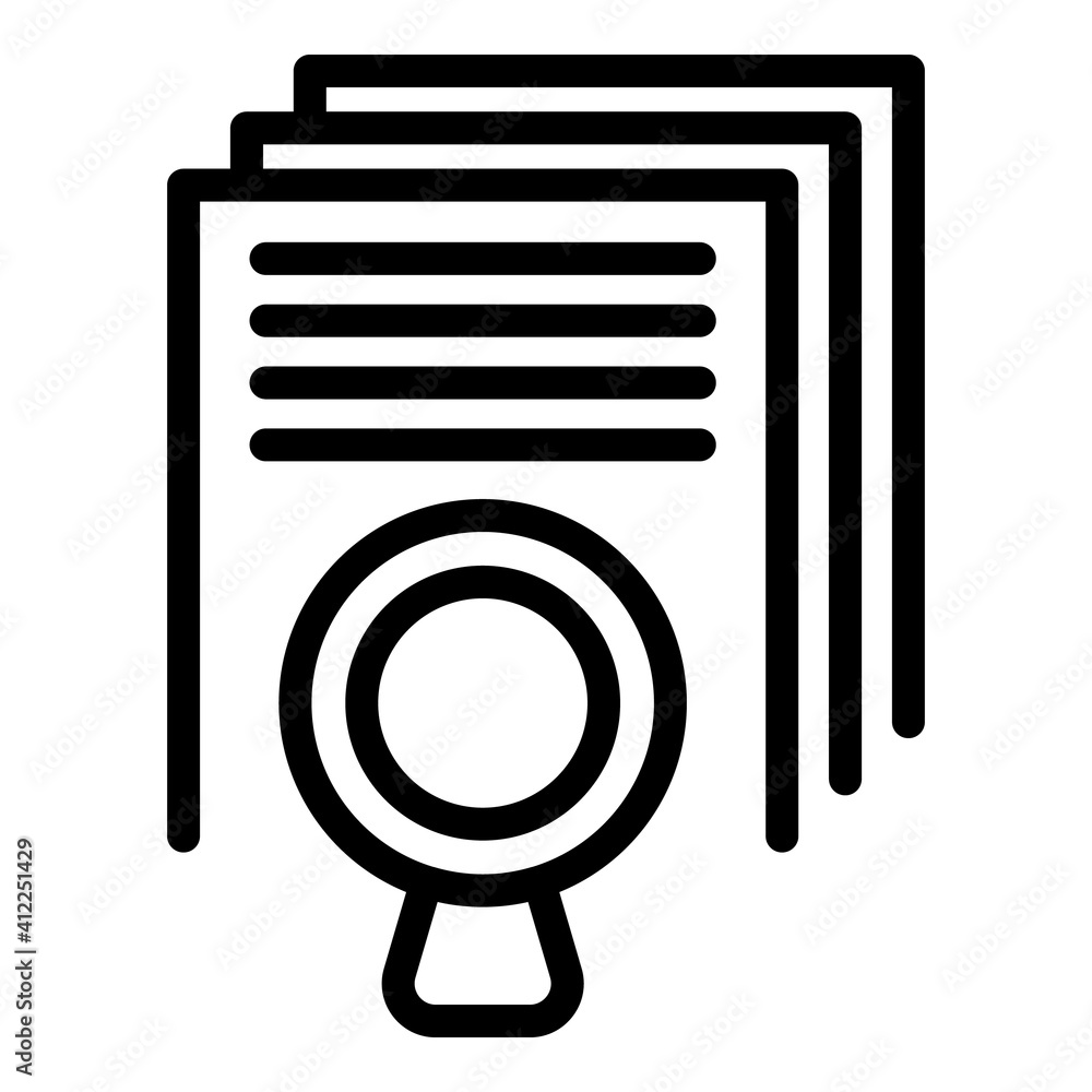 Poster search documents icon. outline search documents vector icon for web design isolated on white backgro