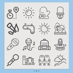 Simple set of belt related lineal icons.