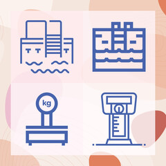 Simple set of exercising related lineal icons