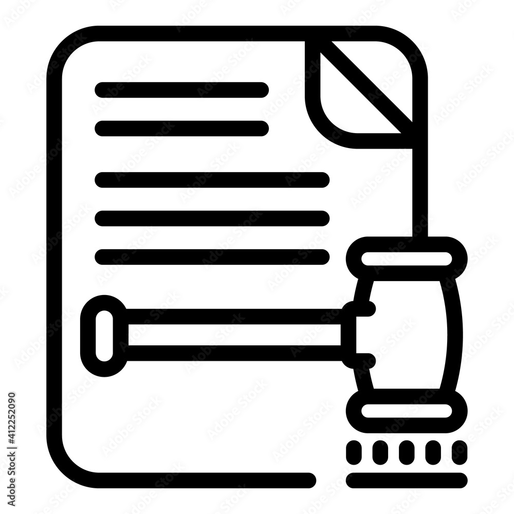 Poster law document icon. outline law document vector icon for web design isolated on white background