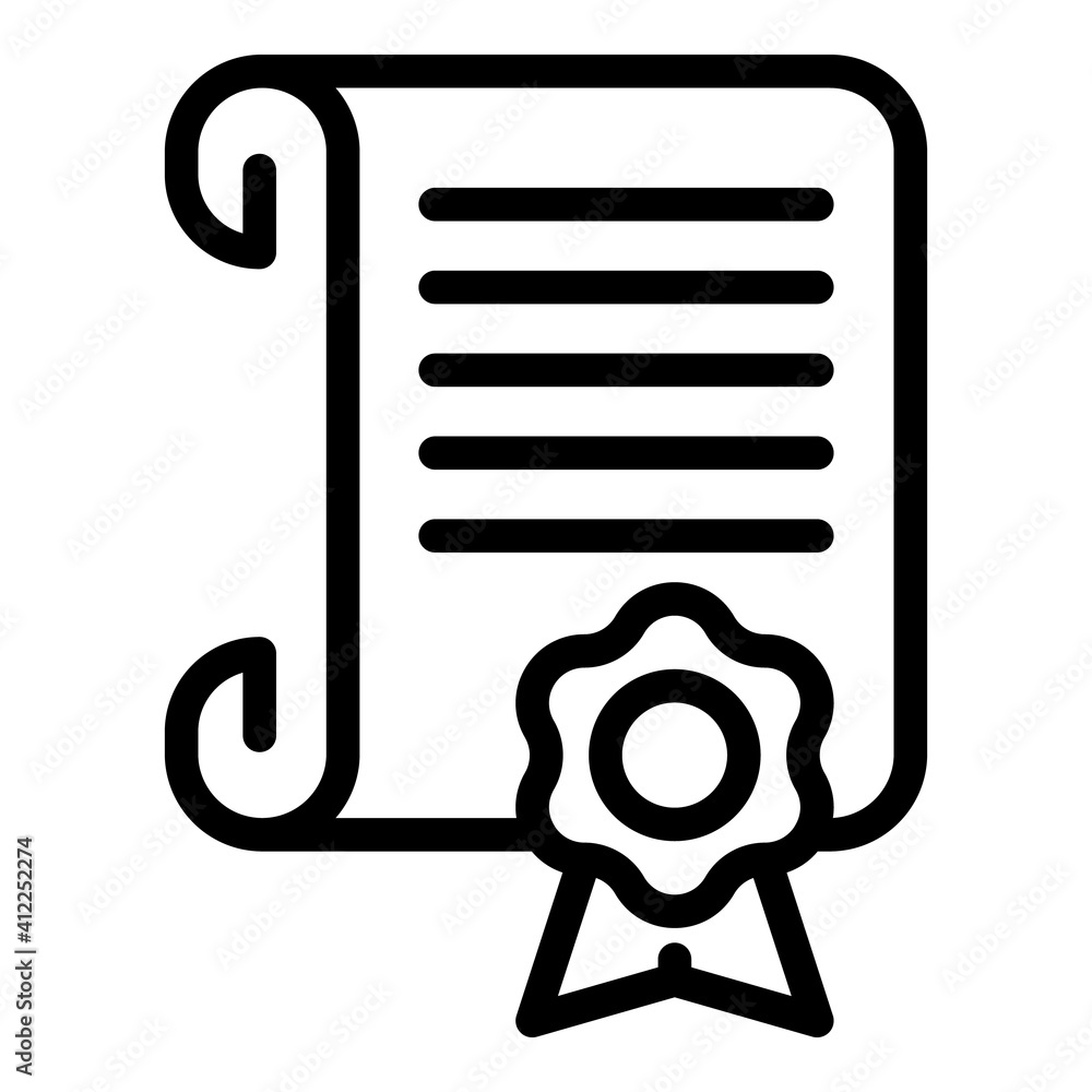 Poster law certificate icon. outline law certificate vector icon for web design isolated on white backgroun