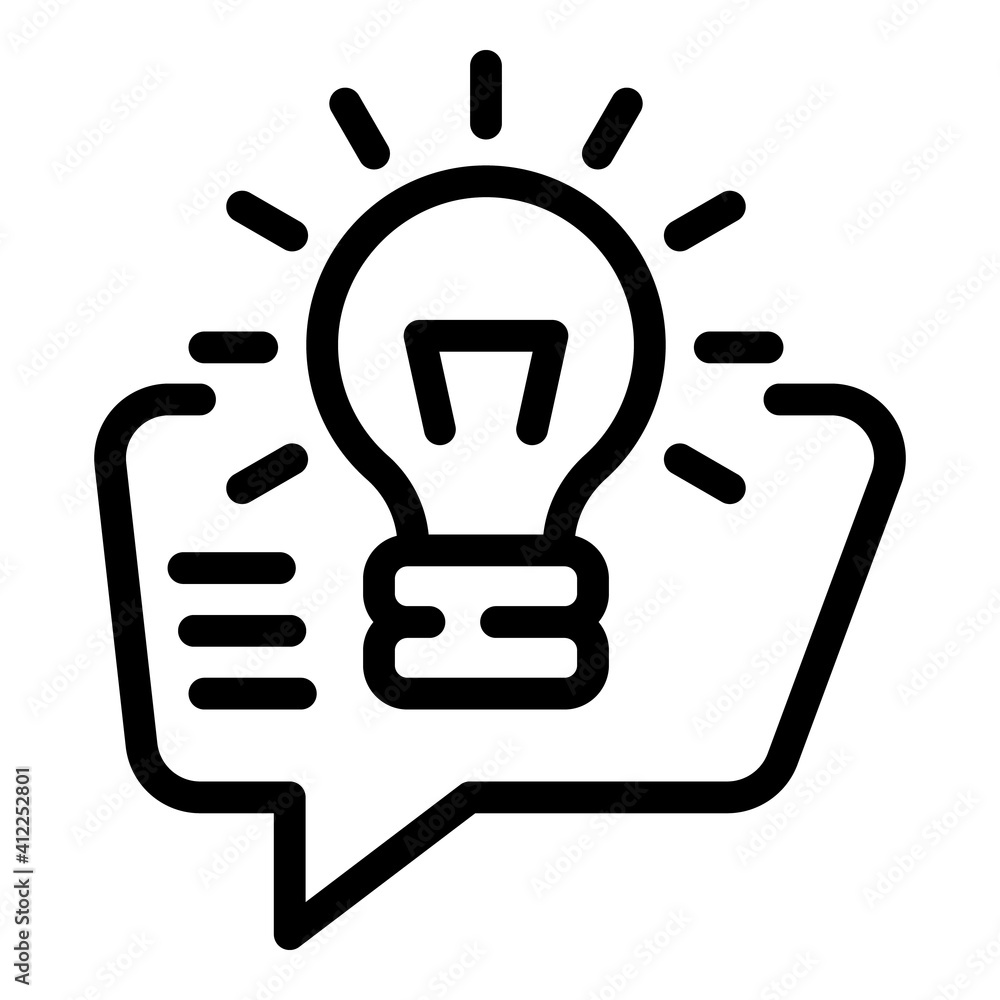 Poster idea bulb chat icon. outline idea bulb chat vector icon for web design isolated on white background