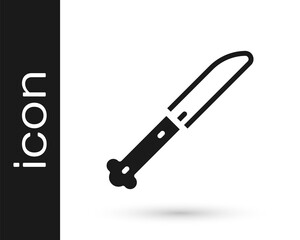 Black Knife icon isolated on white background. Cutlery symbol. Vector.