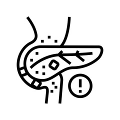 stones in pancreas line icon vector. stones in pancreas sign. isolated contour symbol black illustration