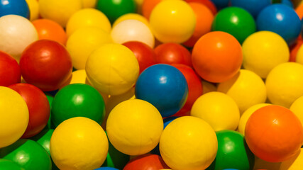 color plastic balls on children's playground