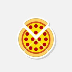 Pizza sticker  icon isolated on white background