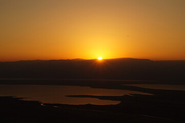 Fototapeta premium Sunrise on Masada in Israel