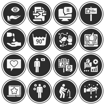 16 pack of natural process  filled web icons set