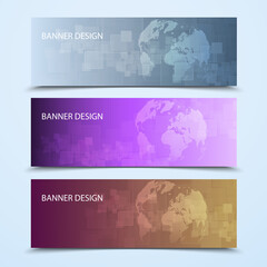 Vector abstract design banner web template.Technological background.