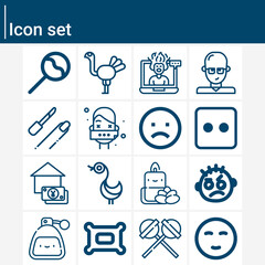 Simple set of long related lineal icons.