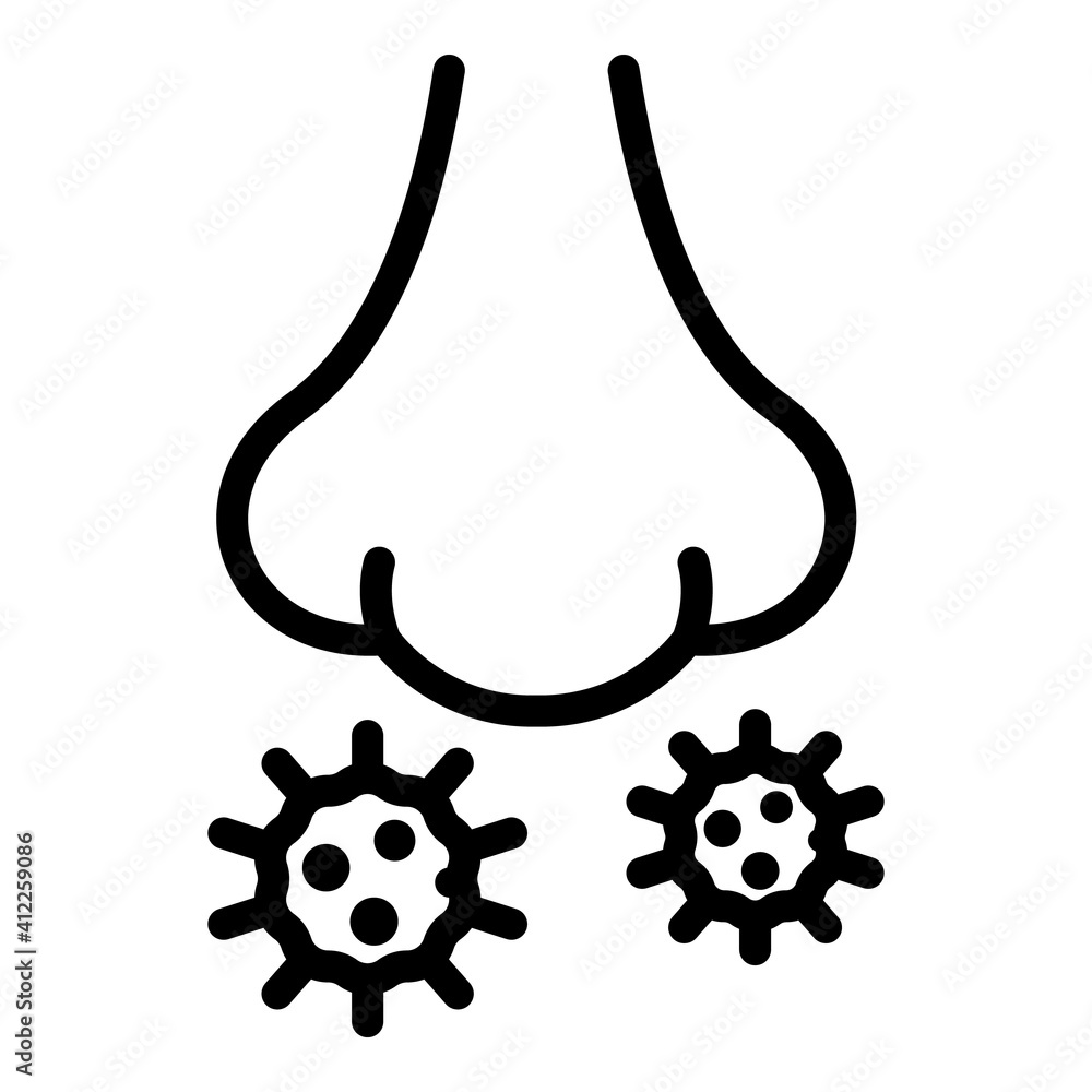 Poster nose viruses icon. outline nose viruses vector icon for web design isolated on white background