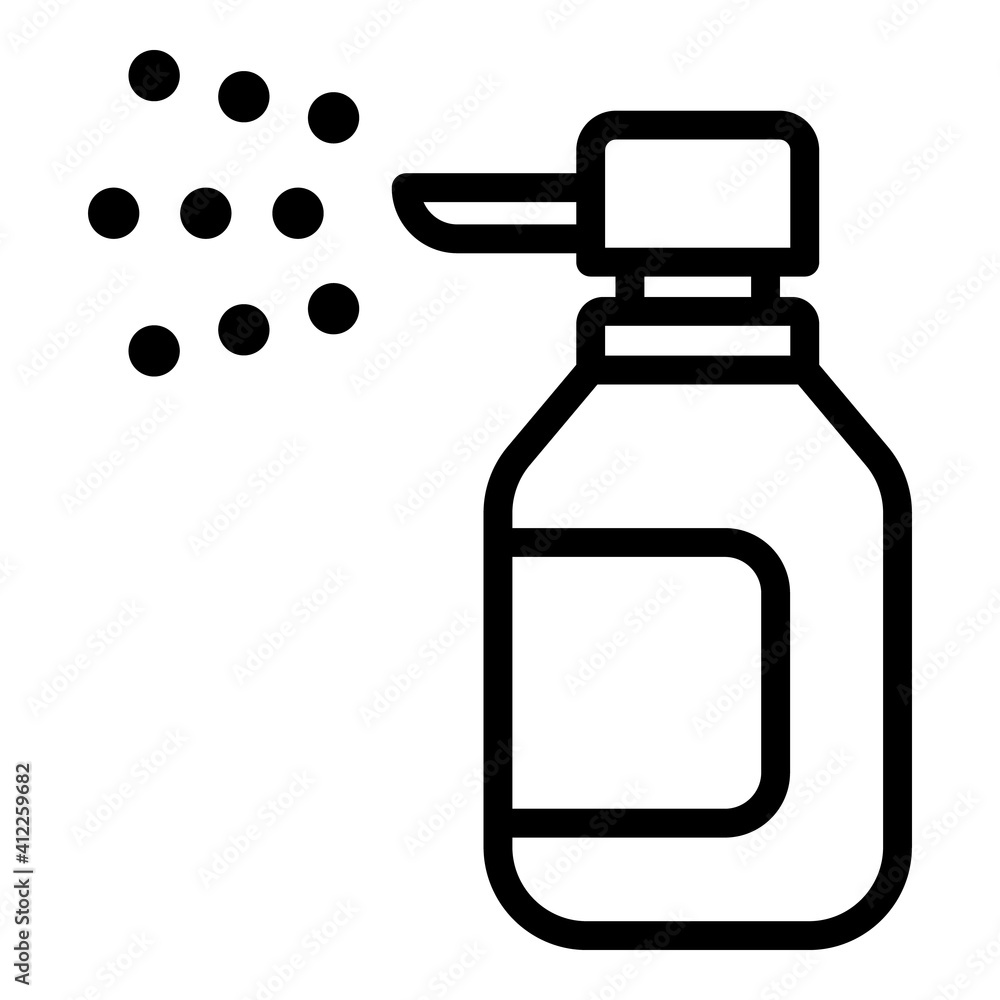 Aufkleber spray for nose icon. outline spray for nose vector icon for web design isolated on white background