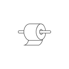 Toilet paper roll line icon in flat. Vector