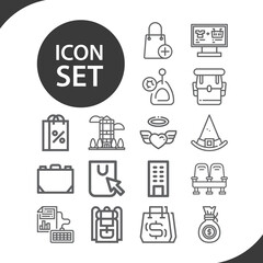 Simple set of city related lineal icons.