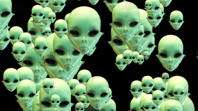 Artistic 3D Animation of Alien Heads