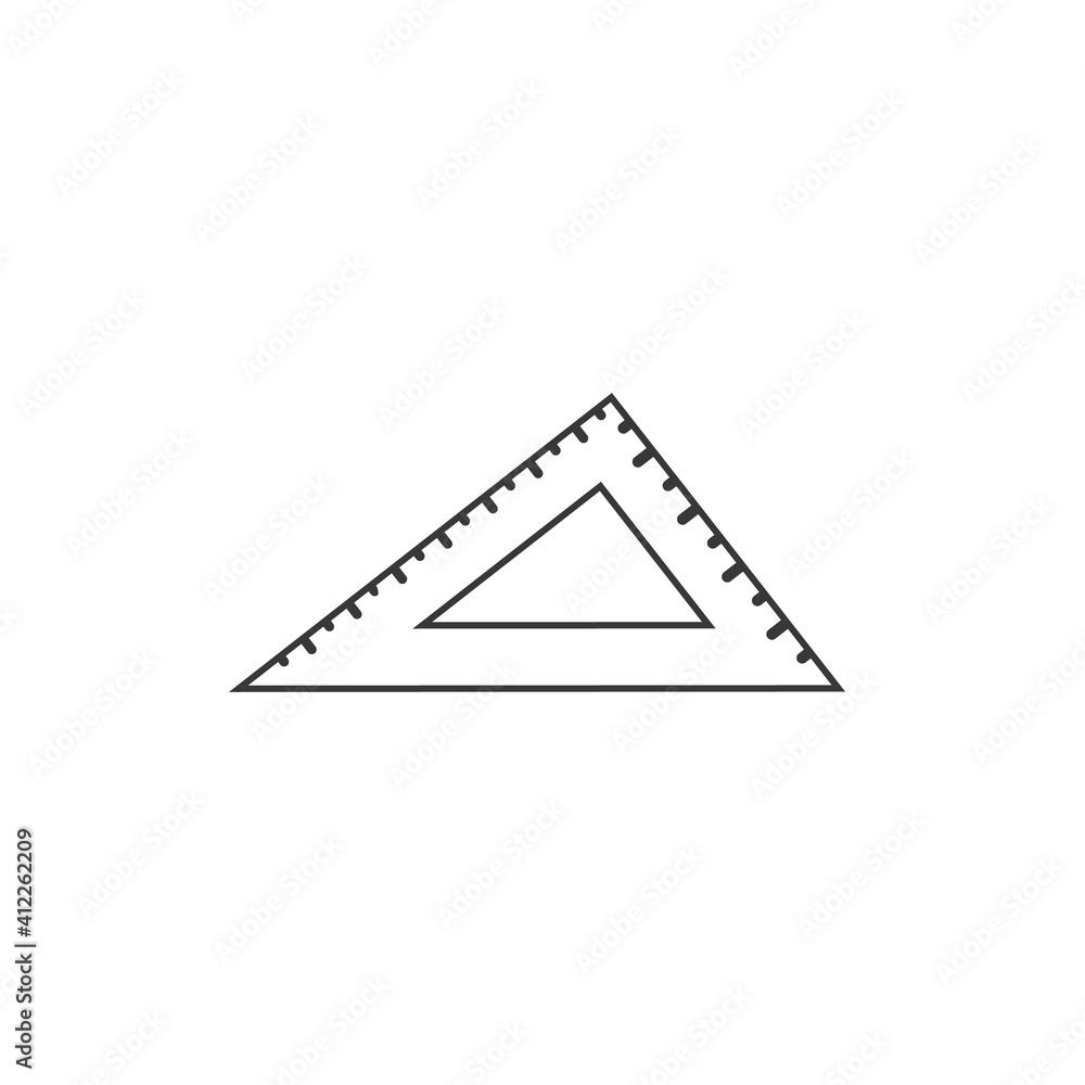 Poster ruler vector line icon in flat style. vector