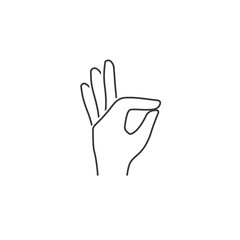 Gesture okay solid line icon. Ok hand gesture vector illustration isolated on white. Yes symbol glyph style design, designed for web