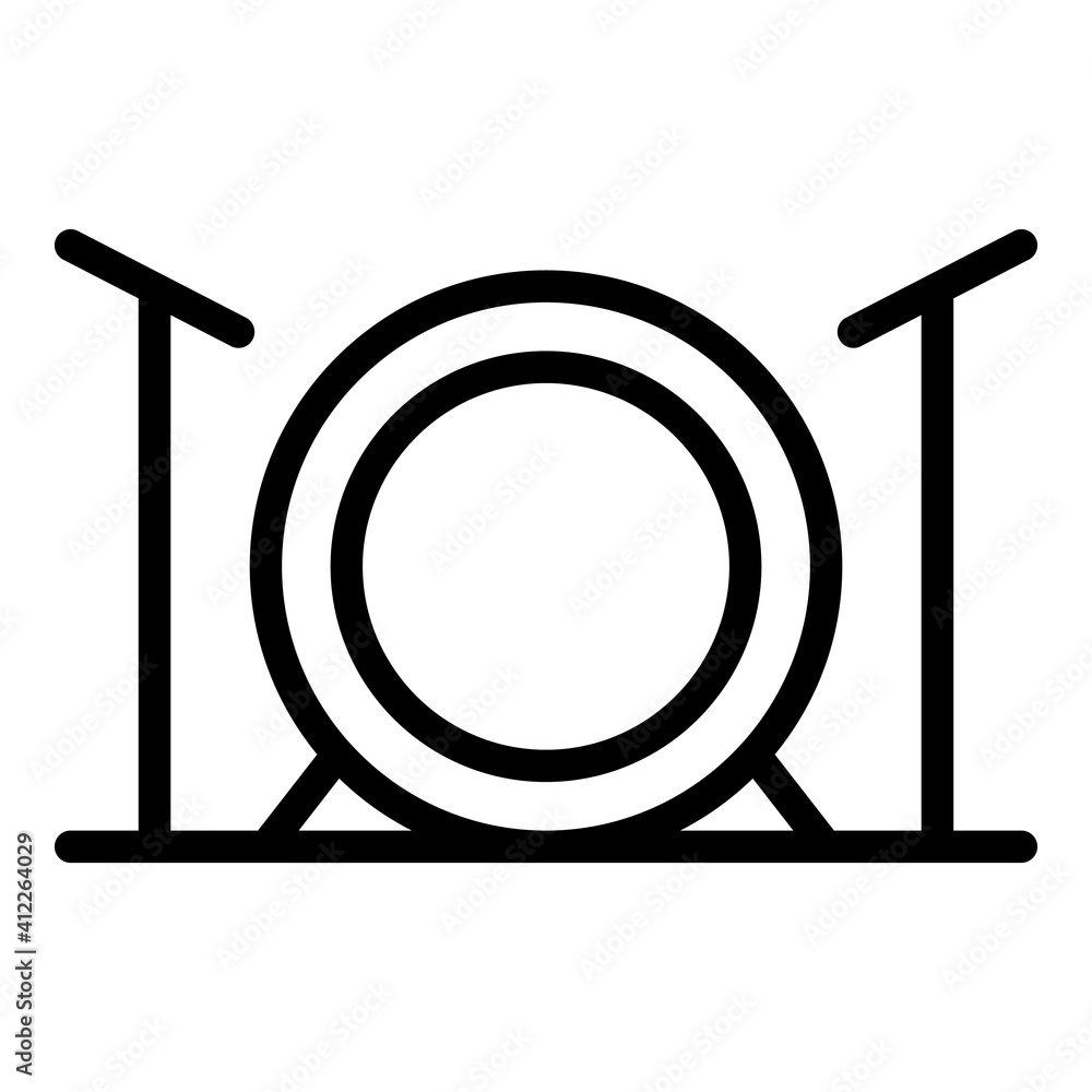 Poster stage drum icon. outline stage drum vector icon for web design isolated on white background
