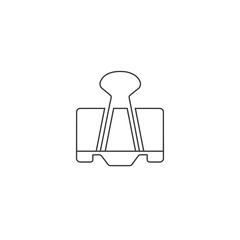 Binder clip line icon in flat style. Vector