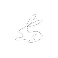 Easter bunny drawing on white background, vector illustration