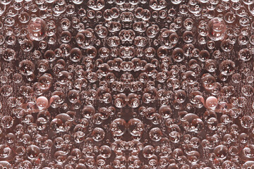 A pattern of pink-brown rings is symmetrically located on a brown background. 3D render 