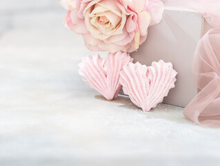 St. Valentine's Day, Mother's Day, Birthday. Homemade festive dessert in the shape of a heart.