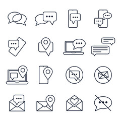 Set of Message Chat icon. SMS mail pack symbol template for graphic and web design collection logo vector illustration
