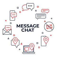 Set of Message Chat icon. SMS mail pack symbol template for graphic and web design collection logo vector illustration