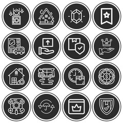 16 pack of insured  lineal web icons set