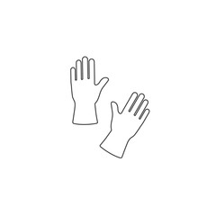 Gloves flat style line icon design, Cleaning service wash home hygiene equipment 
