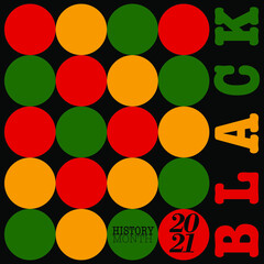Abstract vector illustration of African Flag colors in a circular pattern for Black History Month