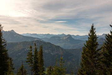 Panorama vom Gipfel Edelsberg auf die Allgäuer Alpen Bergwelt
