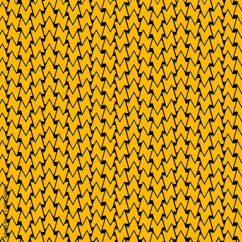 Poster repeating zigzag tooth pattern abstract background in yellow and black